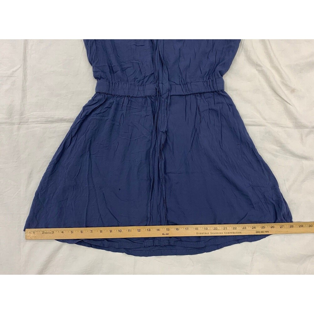 Converse Pleated Flowy Skater Mini Tank Dress Medium Blue Gray Rayon Athleisure - Picture 11 of 16